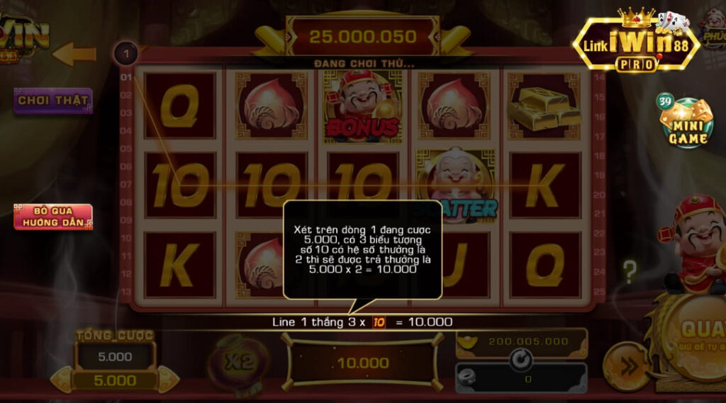  Hướng dẫn luật chơi slots Iwin