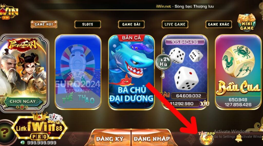 Biểu tượng tải app cổng game tại trang chủ 